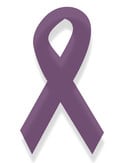 Purple ribbon symbol for lupus flares