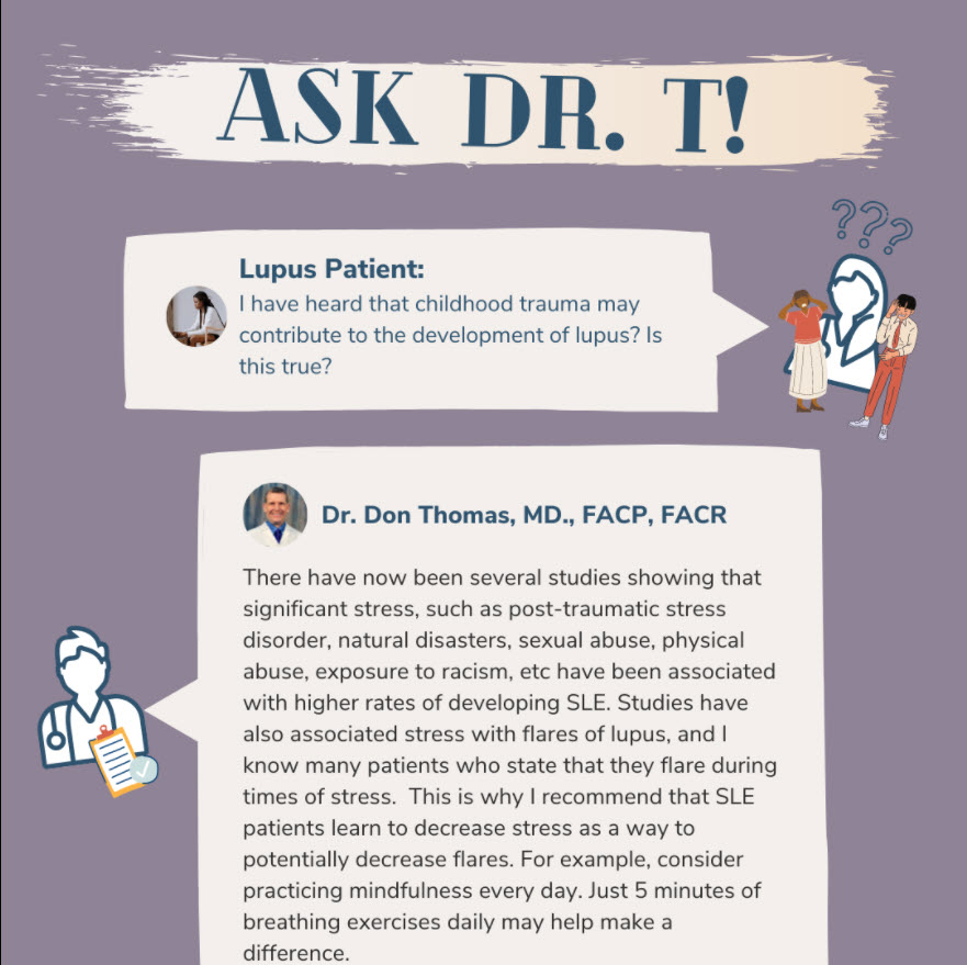 Childhood stress and lupus question answered by Dr. Donald Thomas