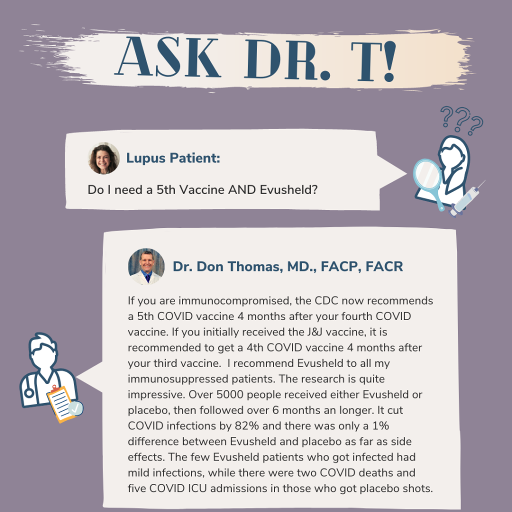 Lupus question should I get a 5th COVID vaccine and Evusheld