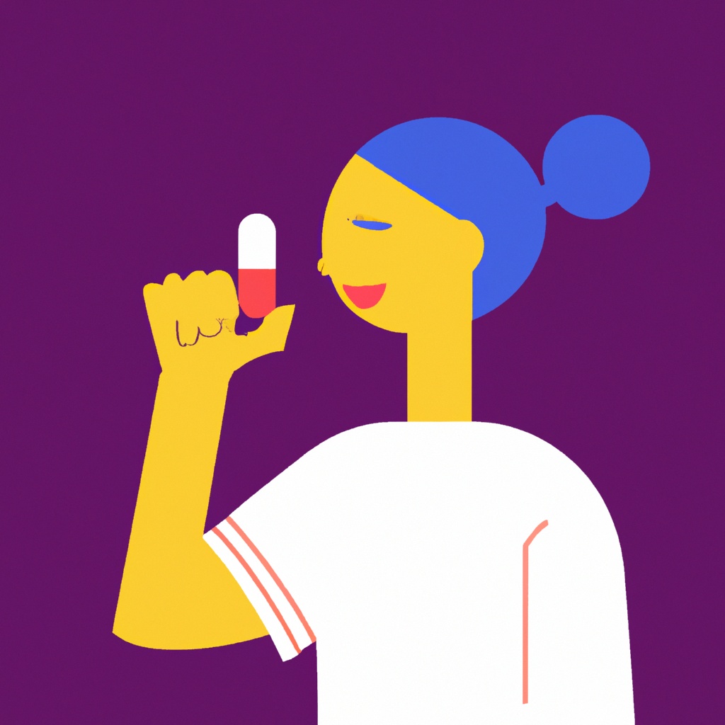 Image of woman taking a pill as a lupus fog treatment